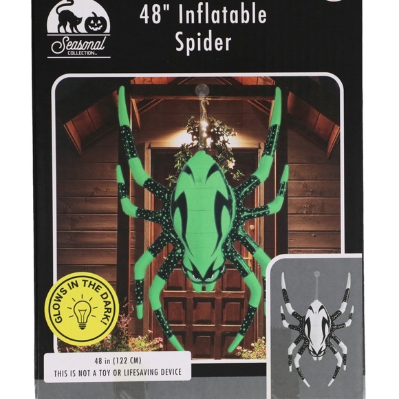 Halloween Icon 48” Glow In The Dark Spider Indoor Outdoor Inflatable Decor NWT - Picture 1 of 4